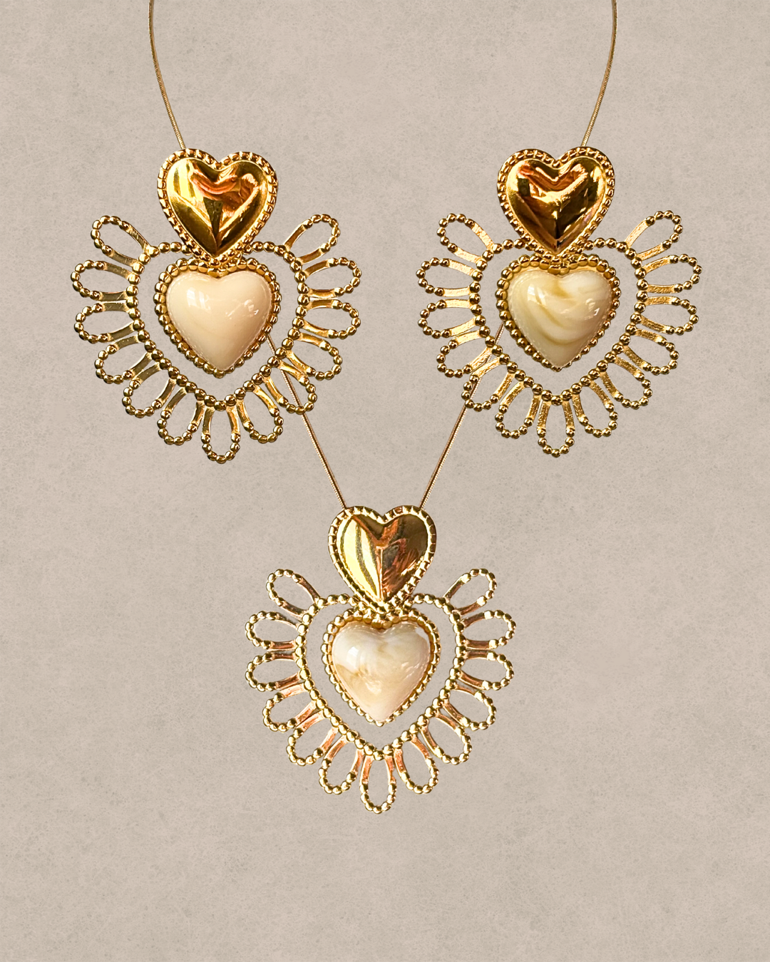 Brincos e Colares Coração de Verão - Várias Cores