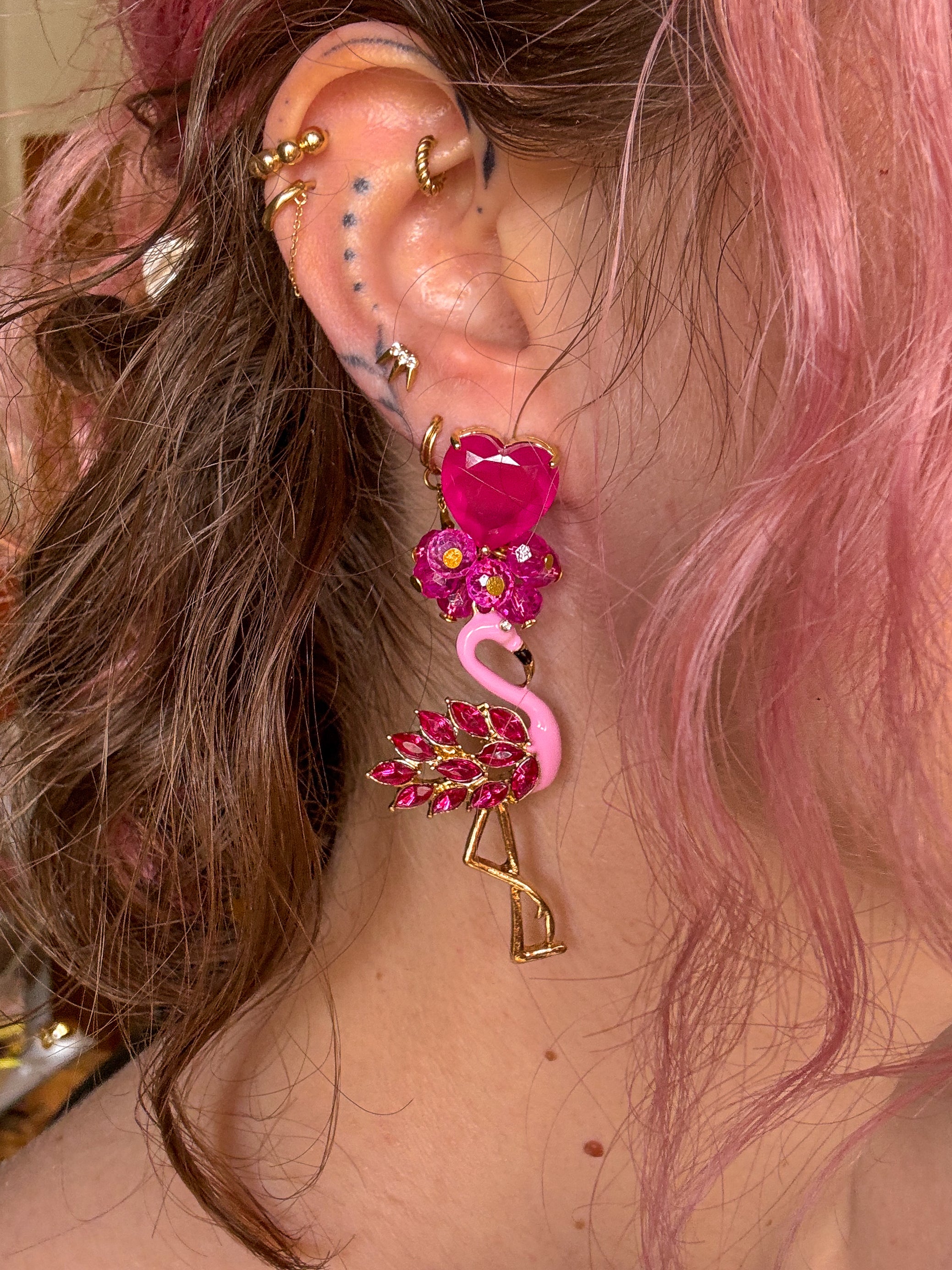 Brincos Flamingo
