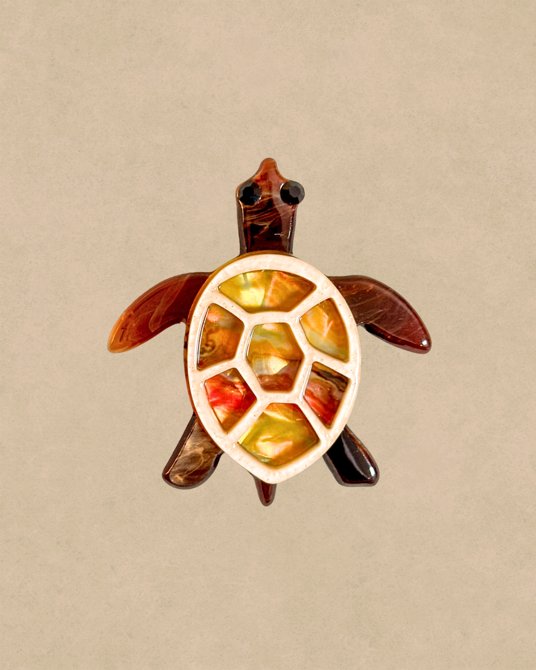 Alfinete Amber Turtle
