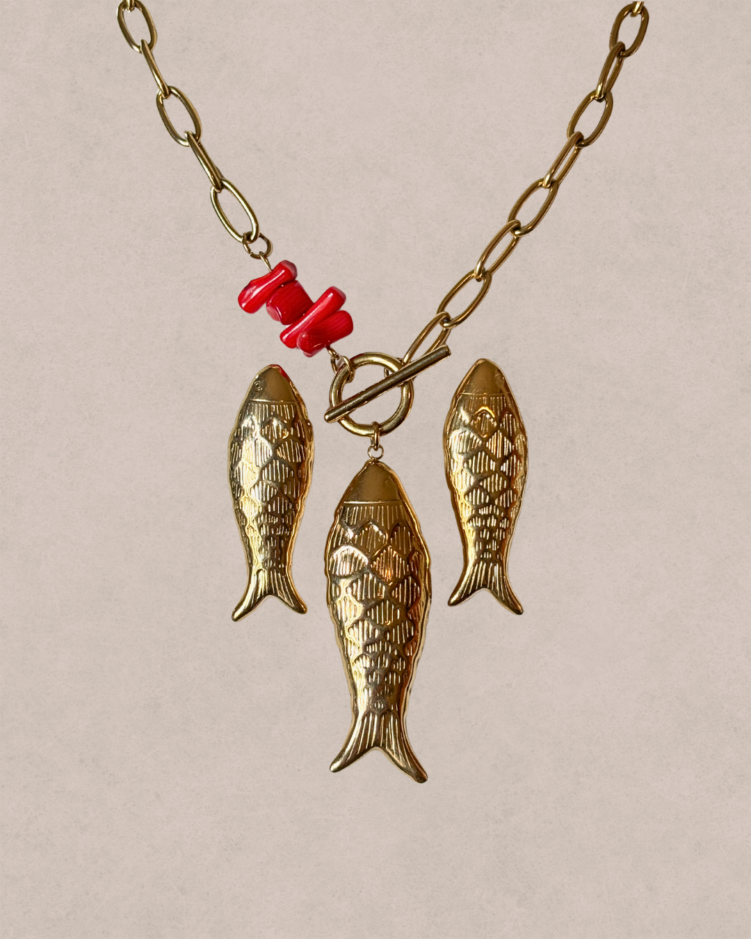 Brincos e Colar Peixe Dourado