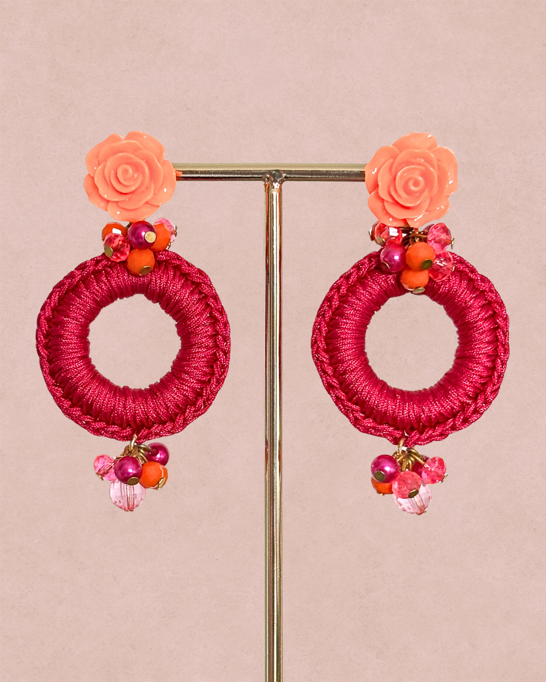 Brincos Flor de Crochet - Várias Cores